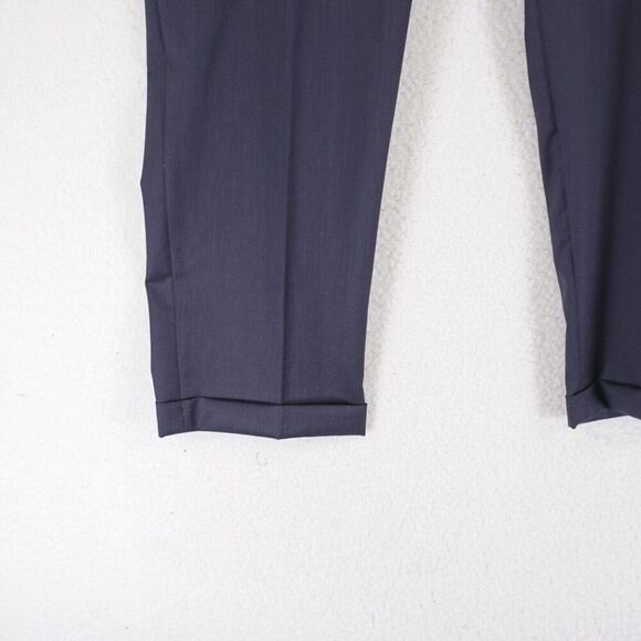 Hart Schaffner Marx Comfort Plus Dress Pants Blue Wool Flat Front‎ Cuffed 44/31 - Picture 2 of 6